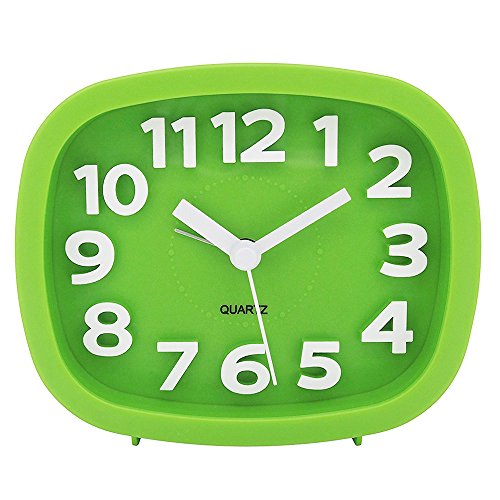 cooja geräuschlos Quarz Analog Nachttisch Lovely Wecker 7,6 cm, grün - 2
