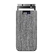 Produktbild Adore June Business Tasche für BlackBerry KeyOne Handytasche aus charakteristischem Fischgrat Stoff - Grau/Schwarz | Schutztasche Zubehör mit Display Reinigungs-Effekt | Made in Europe