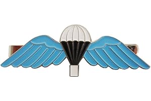 EPIC MILITARIA British Parachute Para Wings Military Tie Clip on Blue Enamel