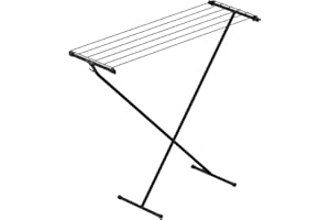 Rörets Suszarka do prania Compact Black – haczyk do przechowywania – praktyczna i stabilna – zajmuje mało miejsca – 90 x 32 x 83 cm – 5,5 m powierzchni suszącej – jakość od najmocniejszej marki