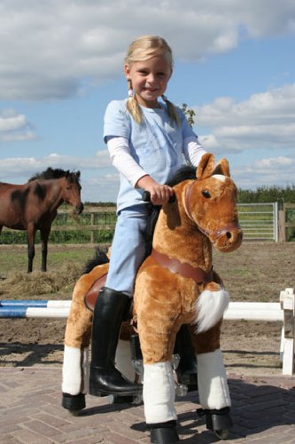 UFREE HORSE 36“ Medium fahrendes Schaukelpferd, Kuscheltier, Pony auf Rollen, Geburtstagsgeschenk für Kinder 3-9 - 4