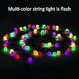 Lichterkette Solar Lichterkette, runde/globe Lichterkette, 60led 10m Solar String Lights , Partybeleuchtung, Weihnachtsbeleuchtung, Kugel Lichterkette für Innen und Außen, Haushalt, Garten, Hochzeit, Party, Halloween, Weihnachten - 3
