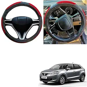 Autopearl Adinox Ring Type Car Steering Wheel Cover (Ultimate Black Red) For -Maruti Suzuki Baleno New