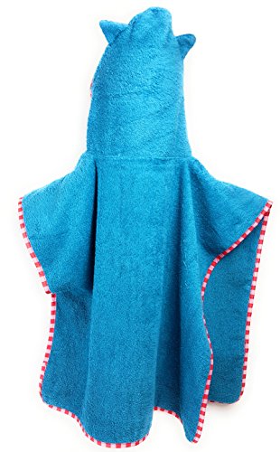 Bade-Poncho für Jungen und Mädchen von SCHLUPFI: Kuscheliges Tiermotiv-Badetuch aus Baumwolle (Frottee) mit Kapuze – Baby-Strandtuch oder Kinder-Handtuch - 6