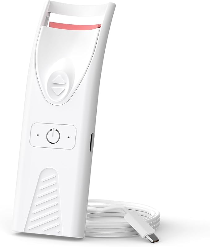 Smiling Shark Rizador de Pestañas Térmico, Rizador de Pestañas Electrico con 55°C Constante, Calienta en 15s y Fácil de Usar- Travel Eyelash Curler para Efecto 24h Cualquier Tipo de Pestaña