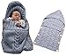 Produktbild Neugeborenes Baby Gestrickt Wickeln Swaddle Decke Schlafsack für 0-12 Monat Baby (grey)
