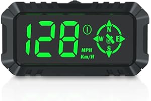 AMHVMU Velocímetro G7 GPS, pantalla frontal para coche, visualización automática de tiempo y velocidad, velocímetro digital universal KMH y MPH con soporte de ventosa, adecuado para todos los coches.