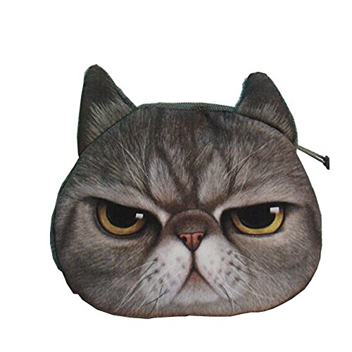 Preisvergleich Produktbild Daojian nette Tierkatze Geldbeutel mit Reisverschluss-Mappen-Munzen-Kasten-B...