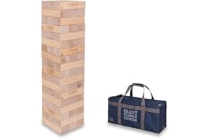 Uber Games - Tumble Tower - Pine - Size GIANT - Giant Garden Games - Giant Outdoor Games for everyone- Wooden Tumbling Towers - FSC Certified Pine - Great for Events, Weddings & Party