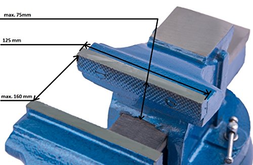 Robuster Schraubstock 100/125/150 mm für Werkbank 360° drehbar (125mm, 12 Kg) - 3