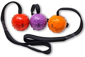 WEPO Wurfball für Hunde 3er Set - Dog Toys - Hundespielzeug Ball am Seil - Dog Toys for small Dogs - Hund Zubehör für draußen und drinnen - Mit Gumminoppen für Zahnpflege