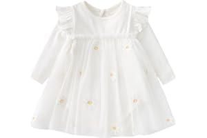 Alunsito Toddler Neonate Vestiti Set Manica Lunga Ruffle Daisy Stampato Tulle Tutu Gonna Un Pezzo Pagliaccetto Abito Autunno Outfit