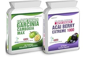 BODY SMART HERBALS 90 Garcinia Cambogia 60 Acai Berry Extreme Weight Loss Slimming Diet Pills Free Meal Plan Dieting Tips 2 Bottles