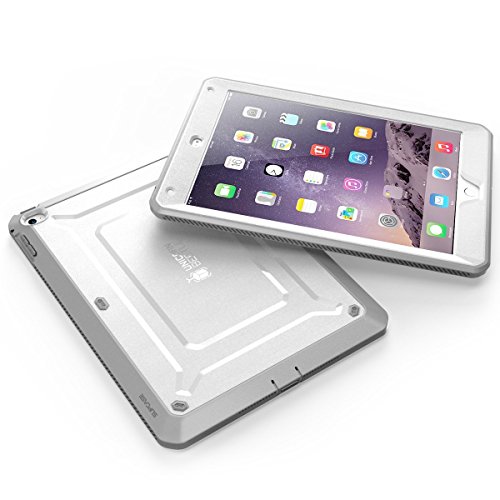 iPad Air 2 Hülle, SUPCASE® [Heavy Duty] Apple iPad Air 2 Schutzhülle [2. Generation] Modell 2014 [Unicorn Beetle PRO Series] Full-body Rugged Hybrid Protective Case Cover mit integriertem Bildschirmschütz, Blau/Schwarz – Dual Layer Design + Anti-Schock Schutzleisten (Weiß/Grau) - 7