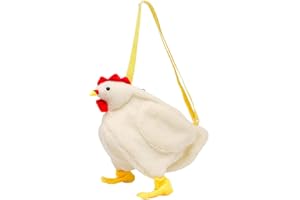 SWZY Plüsch Umhängetasche für Mädchen Dame, Cartoon-Huhn Tasche Reißverschluss Schultertaschen, Aesthetic Shoulder Bag, Großer Kinderrucksack, Plüsch Spielzeug Kawaii Clothes Zubehör, 33 * 26 * 21cm, Gelb
