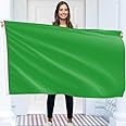 Solid Green Flag – Plain Green Flag - Double-sided Print – 90G polyester - Double Seam - 2 brass eyelets, large 5ft x 3ft