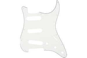 Musiclily 11 Löcher SSS Strat Pickguard Gitarre Schlagbrett für Fender American/Mexican Standard Stratocaster Modern Style E-Gitarre,3 lagig Pergament