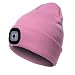 Produktbild CHIRORO Mütze Beanie mit LED Licht Unisex Warme Strickmütze mit LED Licht Beleuchtete Cap für Jagd, Camping, Grillen, Autowerkstatt, Jogging, Laufen, Laufen, Radfahren, Rosa