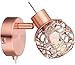 Price comparison product image Elegant LED spotlight copper-coloured copper braid, per bullet 5 clear crystals 3W - Globo MIRANDA 56685-1