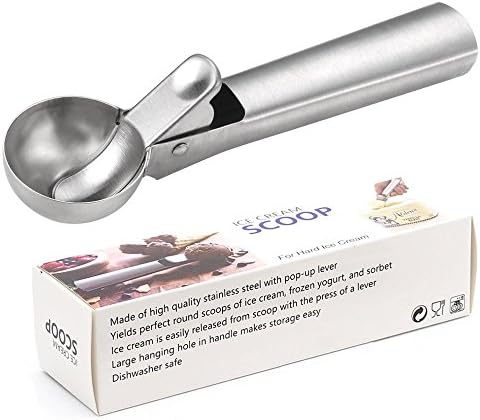 Ice Cream Scoop Trigger 403 Stainless Steel Trigger Spoons Cookie Dough Scooper and Water Melon Scoop, DP1001