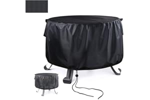 Iptienda Fire Pit Cover - 76x30cm Waterproof Heavy Duty Round Patio Fire Pit Cover Outdoor Fire Pit Cover