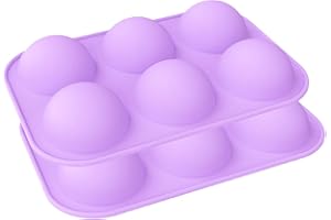 REAKOO Stampi in Silicone per Cioccolatini, 2 Pezzi Stampo Silicone a Semisfera da 6 Cavità, per Realizzare Bombe al Cioccolato, Torte, Gelatina, Budino, Mousse a Cupola, Dolci