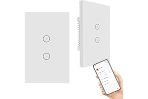 GOOGBO 2Pack Smart Wall Switch, light switch Smart Timing Switch, telecomando con smartphone, compatibile con iOS e Android, con Alexa Echo e Google Assistant (Smart Light Switch2gang 2pack)
