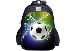 MATMO Soccer Backpack for Boys, Soccer Print Backpack Cool Football Pattern School Bag