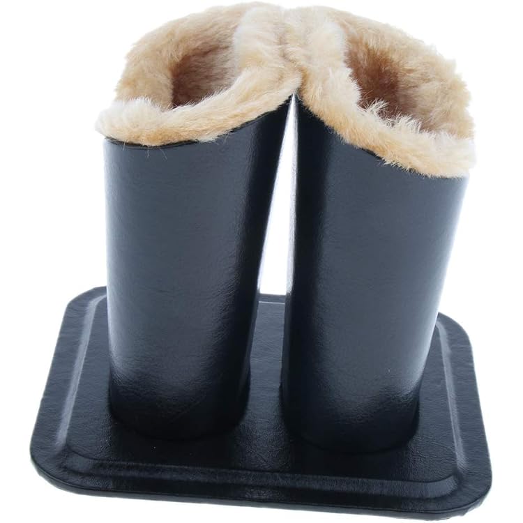 Ixkbiced - Porte-lunettes Magnétique Avec Base Lestée, Doublure Peluche, Cuir PU Noir