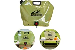 Sbomi Tanica per Acqua Pieghevole 8L,Serbatoio dell'Acqua con Rubinetto, Riutilizzabili Taniche Contenitori Pieghevoli per Acqua, Sacco d'Acqua per Campeggio Picnic Viaggi Escursioni (Verde)