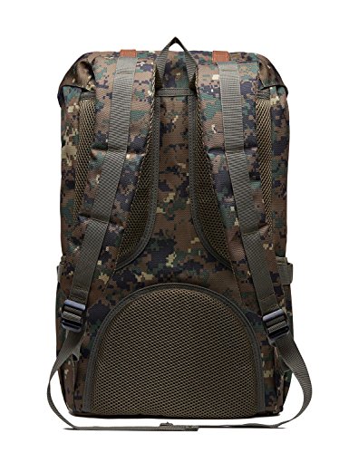 Rucksack Damen Daypack Herren Schulrucksack KAUKKO 17 Zoll Laptop Backpack für 15″ Notebook Lässiger Daypacks Schultaschen of 2 Side Pockets für Wandern Reisen Camping (Green Camouflage) - 3