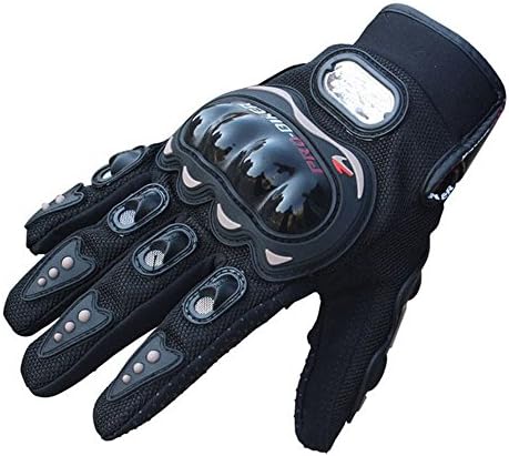 Atdoshop(TM) 1Pair Rock Black Short Sports Leather Motorcycle Motorbike Summer Gloves (XL)