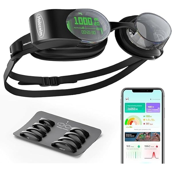 Holoswim 2s Lunettes De Natation Intelligentes AR, Anti-brouillard