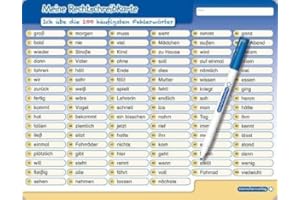 Meine Rechtschreibkarte - Ich übe die 100 häufigsten Fehlerwörter: Stabile wiederbeschreibbare Lernvorlage im großen Format 32,5 x 25 cm mit Spezialstift - trocken abwischbar ohne zu schmieren