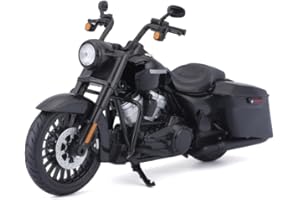 BAUER SPIELWAREN Maisto Harley-Davidson Road King Special: fedele modello di moto 1:12, forcella, supporto laterale mobile, 20 cm, nero (532336)
