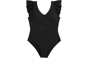 Mjjsk Flickor 1 del baddräkt strand sport baddräkt barn sommar semester trendiga badkläder barn solid rynkad pool baddräkt