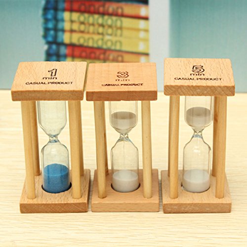 Bluelover 1/3/5 min aus Holz Sand Sanduhr Sanduhr Timer Clock Dekor einzigartige Geschenk Küche Sand Uhr-3