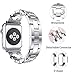 Produktbild XIHAMA Armband für Watch Serie 4-38/40mm und 42/44mm, Kristall Diamont Edelstahl Ersatz-Armband Zubehör für i Watch Series 3/2 / 1 (38mm/40mm, Silver)