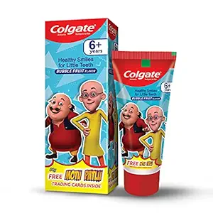 Colgate Kids Motu Patlu Anticavity Bubble Fruit Flavour Toothpaste, Cavity Protection, Enamel Protection - 80g