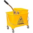 Yanek Floor Cleaning Mop Bucket with Trolley & Wringer – 4-Wheel Mop Bucket Trolley for Easy Cleaning Ideal for Home,Office,Commercial & Industrial Use Durable,Sturdy & Hassle-Free Cleaning (20 Liter)