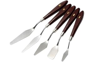 JERBRO 5pcs Malmesser Malspachtel Künstler Set für acryl und Öl Farbe Malen Schaber Edelstahl