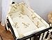 6 Piece Baby Crib Bedding Set (90 x 40) + Terry Fitted Sheet Fits Rocking / Swinging Cradle - (12)