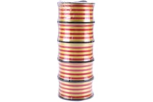 FLOJIM 5 Rollos de Cinta Decorativa Bandera Catalana Senyera - Tamaño: 30 Mm X 5,5m - Ideal Fiesta Regional