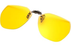 LPOLKVEMELH Clip Lunettes Conduite de Nuit Polarisées, Lunette Anti Eblouissement Conduite Réduit la Fatigue Oculaire Verres Jaunes Ultra léger Accessoire Essentiel Pour Conducteurs Pour Homme Et Femme