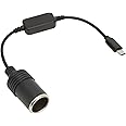 Goshyda 5V USB C Male to 12V Car Cigarette Lighter Adapter USB Type C Female Power Adapter Converter for Car Electronics Accessories