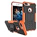 Produktbild Ruida -eur iPhone 8 7 Plus Hülle, Heavy Duty Handyhülle mit Ständer, Moon Reifen Striped Hybrid Hart PC + Weich TPU Silikon Armor Schutzhülle 2 in 1 Kickstand Case Cover (iPhone 8 7 Plus, Orange)