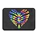 Produktbild False warm warm Rainbow Heart Ribcage Non-Slip Doormat Floor Door Mat Indoor Outerdoor Bathroom 23.6 X 15.7 Inch