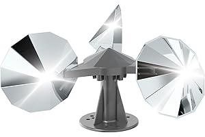 OFFO Bird Scare Reflective Device, Bird Reflector with Plastic Base for Outside Patio, Keep Pigeon Woodpeckers and Sparrows Away from Outdoor Boats Roofs Gardens