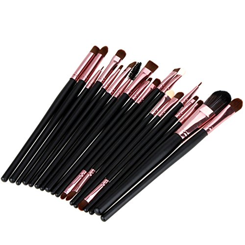 Eleacc 20tlg Make UP Pinsel Pinselset Schminkpinsel Kosmetikpinsel Kosmetik Brush Schwarz-Roasgelb - 9
