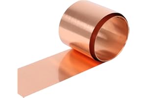 Aomhrek Kupferband Rolle, Premium Kupferblech 99,9% Reines Kupfer, Vielseitiges Kupfertuch für DIY, Handwerk, Elektronik und Industrie, Hochleitfähiges Kupferblech ((0.05mm x 50mm x 1m))